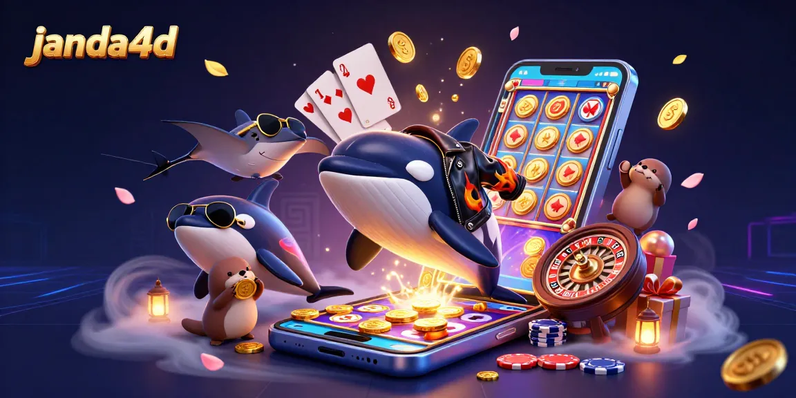 JANDA4D menghadirkan keseruan dalam slot game dengan orka, raya dan berang-berang membawa koin emas.