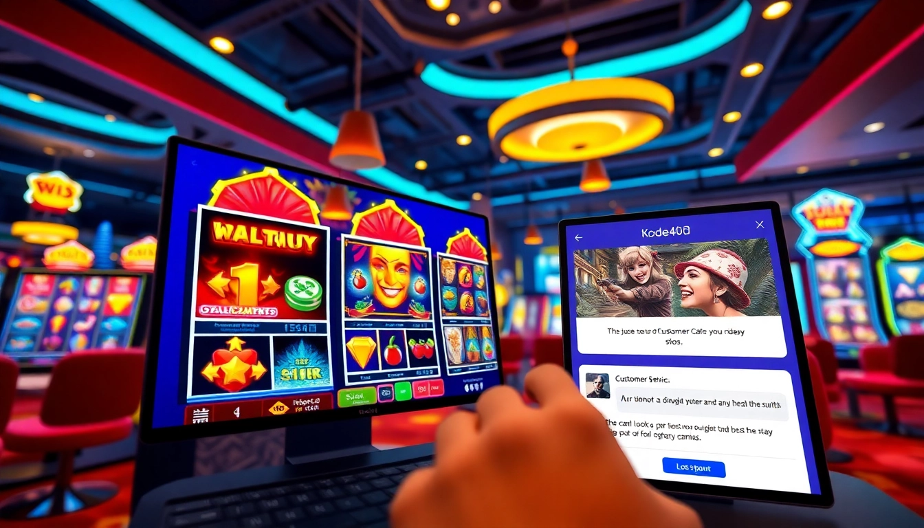 Kode4d online gaming platform with vibrant slot games and 24/7 customer service.