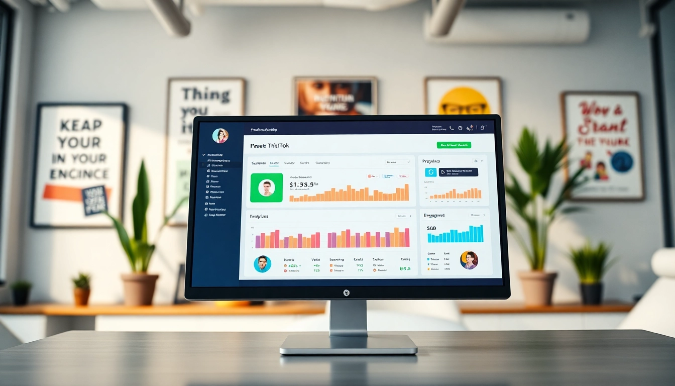 Engage with the TikTok SMM panel interface displaying analytics for social media growth.