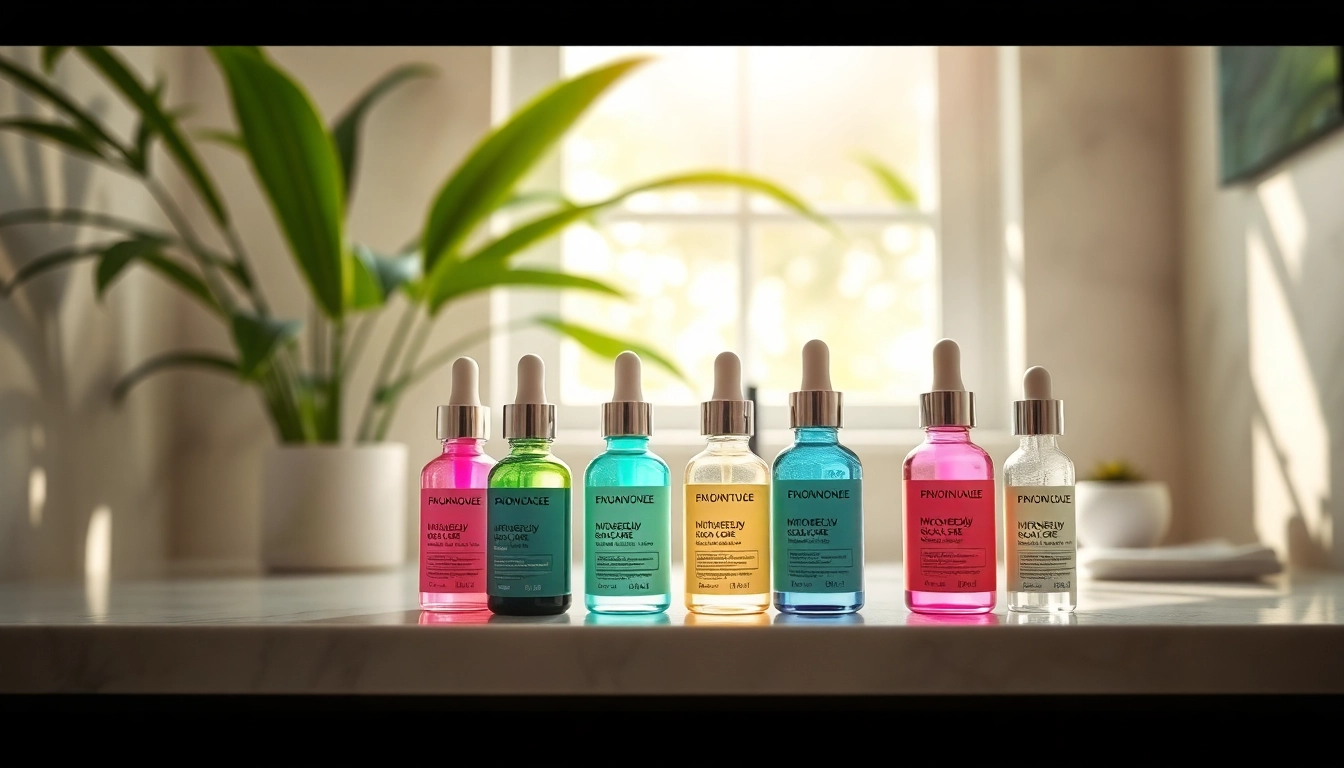 Showcasing best microneedling serum bottles on a bathroom vanity with natural light.