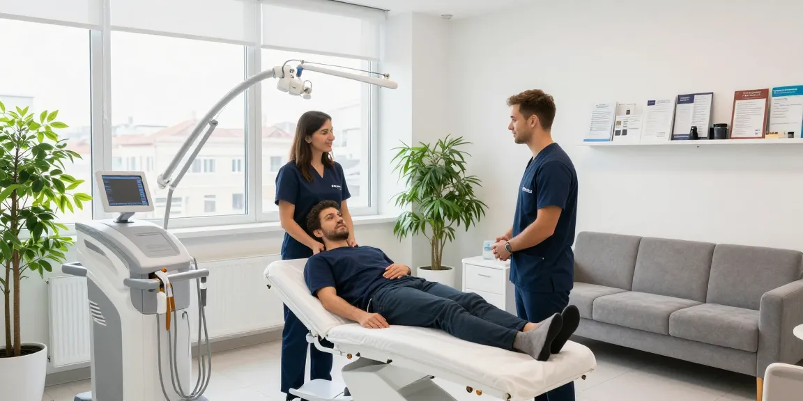 Hair transplant Istanbul: Professional consultation in a modern health clinic focused on patient care.