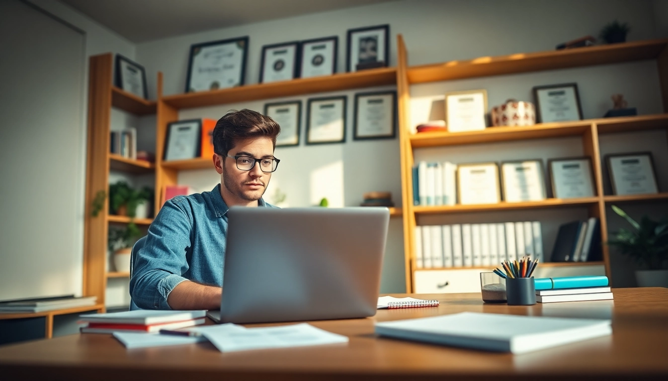 Pay someone to do my comptia exam: A focused student taking an online CompTIA exam in a bright home office.