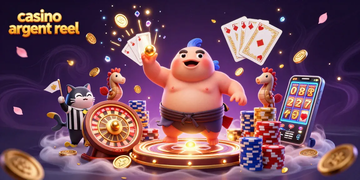 Plongez dans l'univers du casino argent réel avec notre illustration colorée pleine d'énergie.