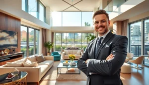 Showcasing a luxury home interior in real estate featuring modern furnishings and natural light.