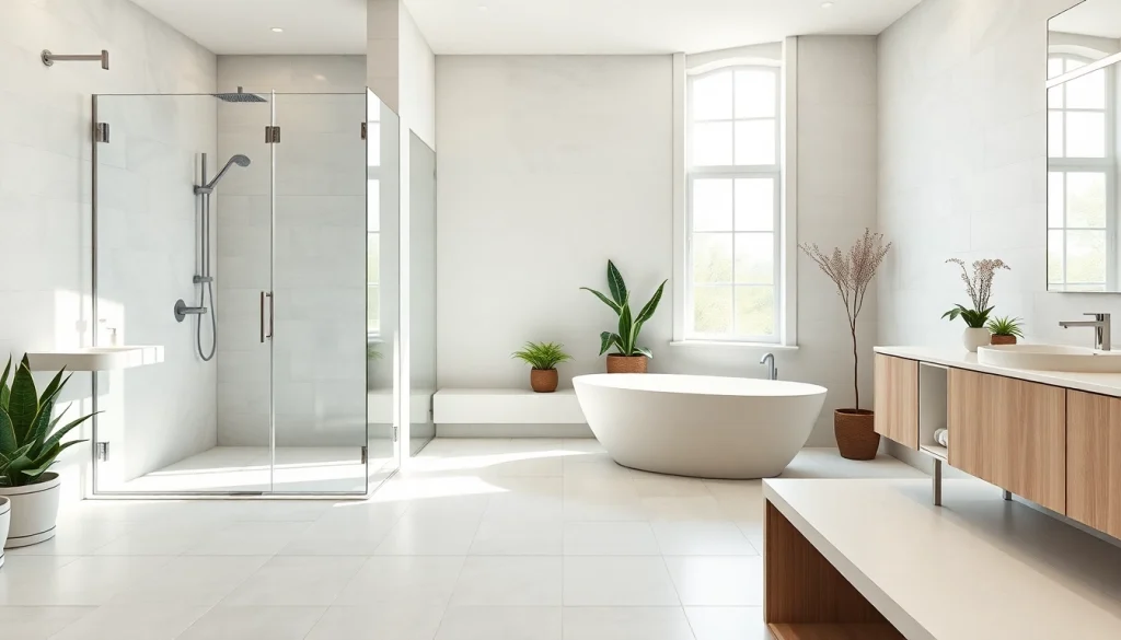 Transform your space with this elegant bathroom remodeling service featuring modern tiles and fixtures.