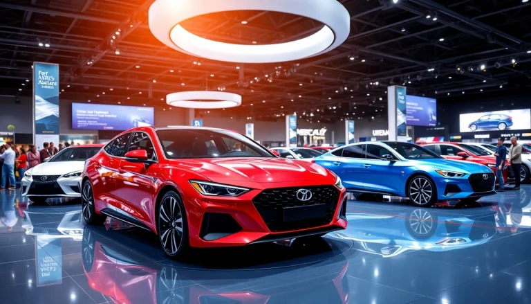 Experience the vibrant Auto Cars Show with sleek vehicles displayed prominently for enthusiasts.