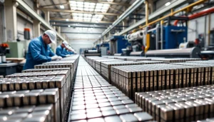 Showcasing the efficiency of an Ndfeb magnets manufacturer in china with skilled workers and advanced machinery.