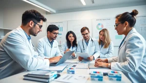 Researchers discussing findings from the ADAPTABLE Aspirin Study in a clinical setting.