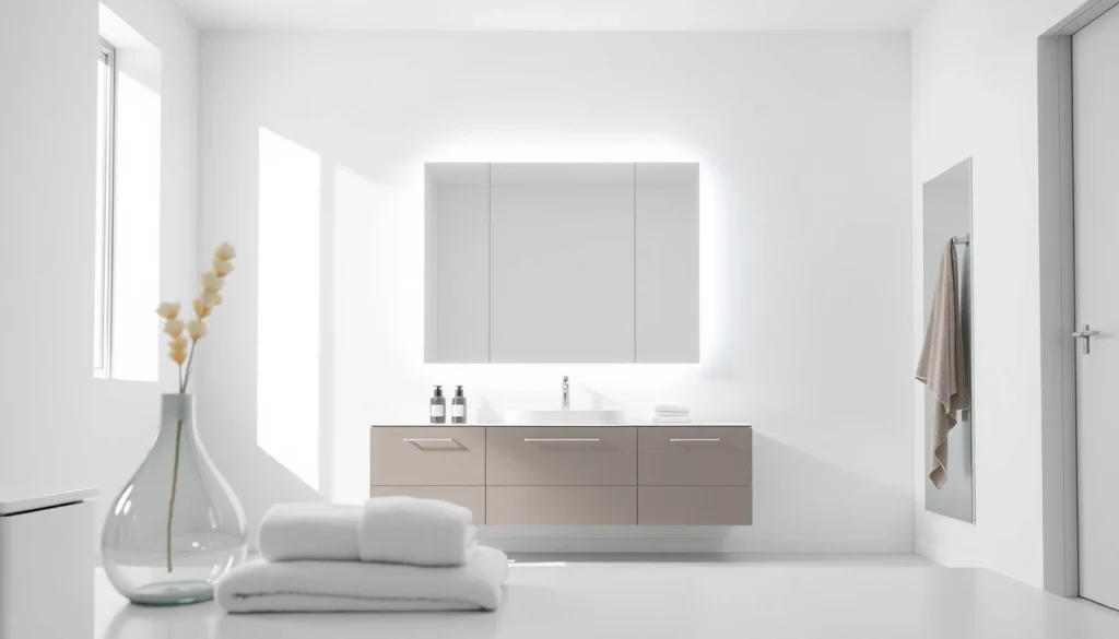 Entdecken Sie sonni Spiegelschrank mit modernem Design und integrierter Beleuchtung für Ihr Badezimmer.