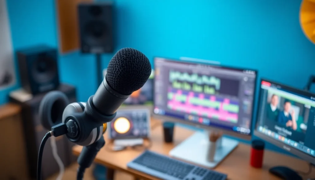 MV 88 microphone in a vibrant studio setup highlighting audio recording technology.