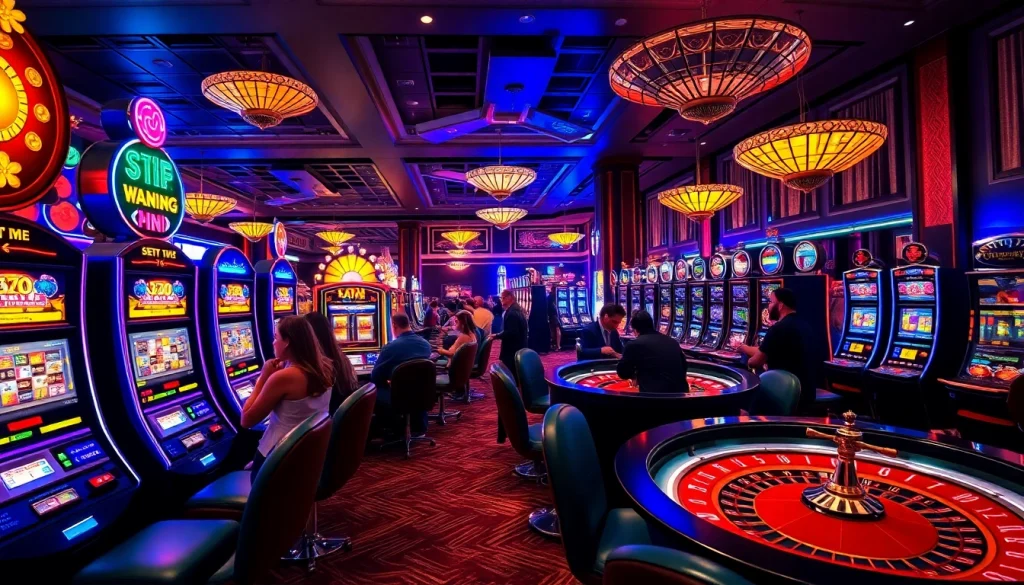คาสิโน บรรยากาศในการเล่นเกมส์ในคาสิโนสดพร้อมผู้เล่นที่สนุกสนาน