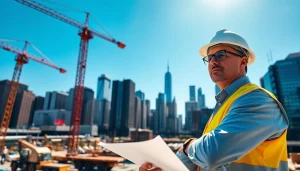 New York City Construction Manager coordinating a dynamic construction project in NYC.