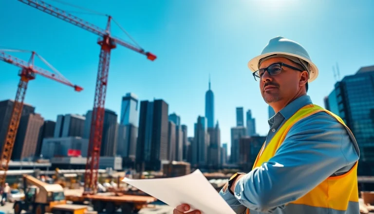 New York City Construction Manager coordinating a dynamic construction project in NYC.