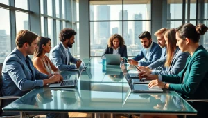 Engaging professionals digital meeting, promoting Buy LinkedIn Profiles effectively.