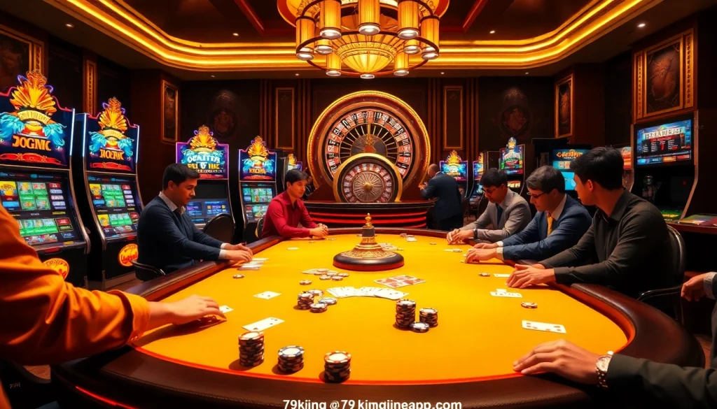 The 79king app enhances the thrill of online gambling with an engaging poker table scene.