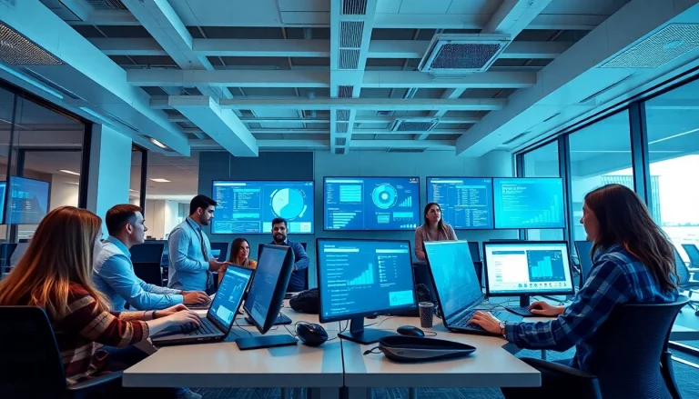 Professional IT Support Tampa team collaborating in a modern office environment with advanced technology.