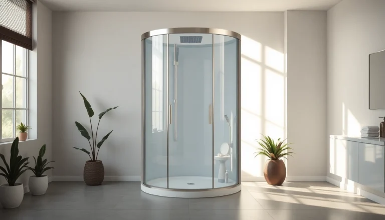 Admirez la cabine de douche sirhona intégrée dans un décor moderne et élégant.