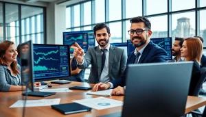 Accountants working together in a professional setting focusing on crypto accounting firm tasks.