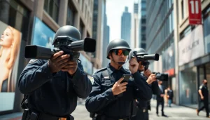 Monitoring security operations by a professional Security Company ensuring public safety.