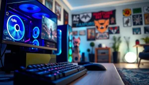 Engage with https://www.trilgameshproject.com through an inviting gaming setup filled with high-end gear.