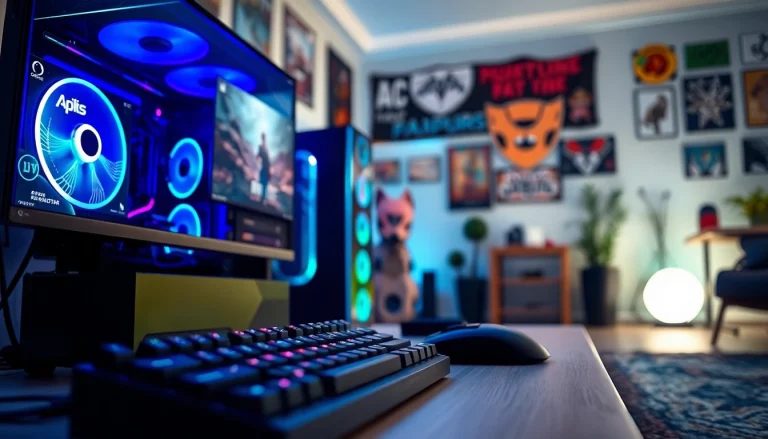 Engage with https://www.trilgameshproject.com through an inviting gaming setup filled with high-end gear.