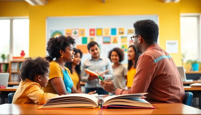 Engaged students enhancing their Education in a bright classroom environment.