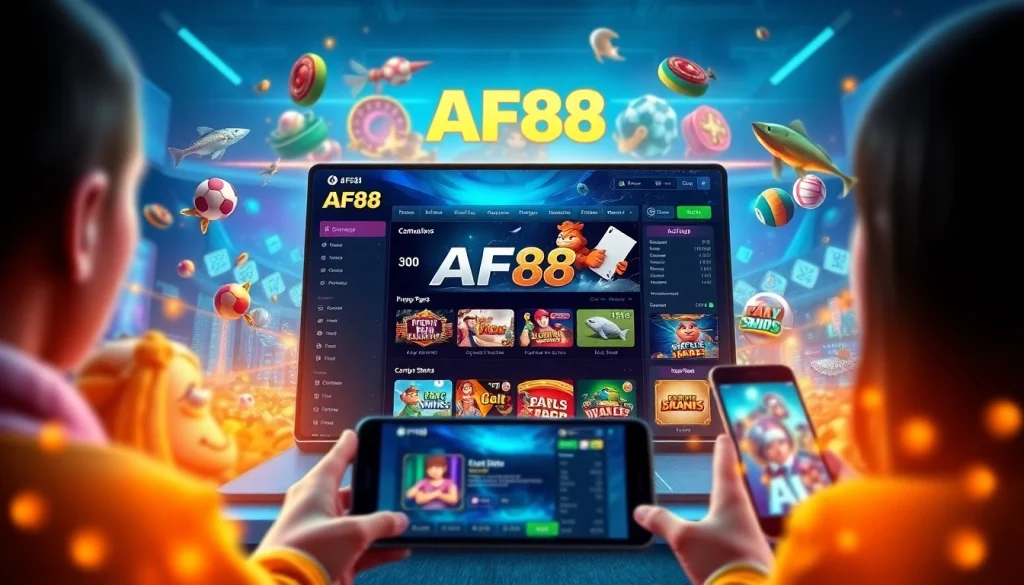 Discover an engaging interface of AF88.com, featuring vibrant online gambling games and user-friendly design.