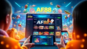 Discover an engaging interface of AF88.com, featuring vibrant online gambling games and user-friendly design.