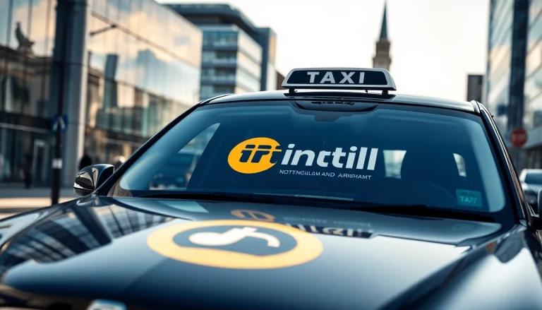 Taxi Nottingham to Birmingham Airport, showcasing a professional vehicle in an urban environment.