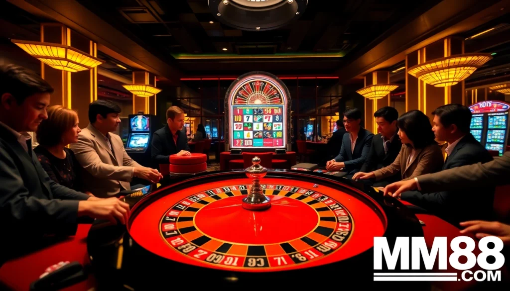 Place your bets at MM88 COM's vibrant casino tables filled with excitement.