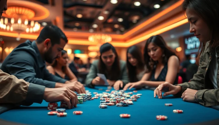 Menampilkan pesona Domino88 poker game dengan pemain yang tertarik saat bertaruh.