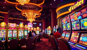 Mengalami sensasi bermain luxury777 slot di dalam kasino yang cerah dan penuh warna.