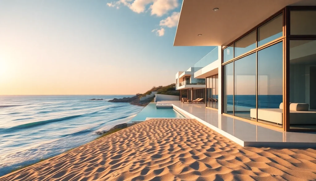 Discover high-end luxury international real estate showcasing modern architecture by the beach.