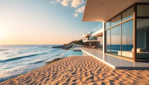 Discover high-end luxury international real estate showcasing modern architecture by the beach.