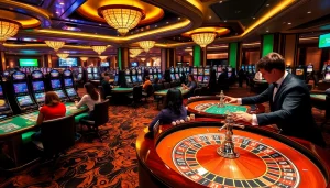 Experience action with w88 at a luxurious casino table full of vibrant chips and cards.