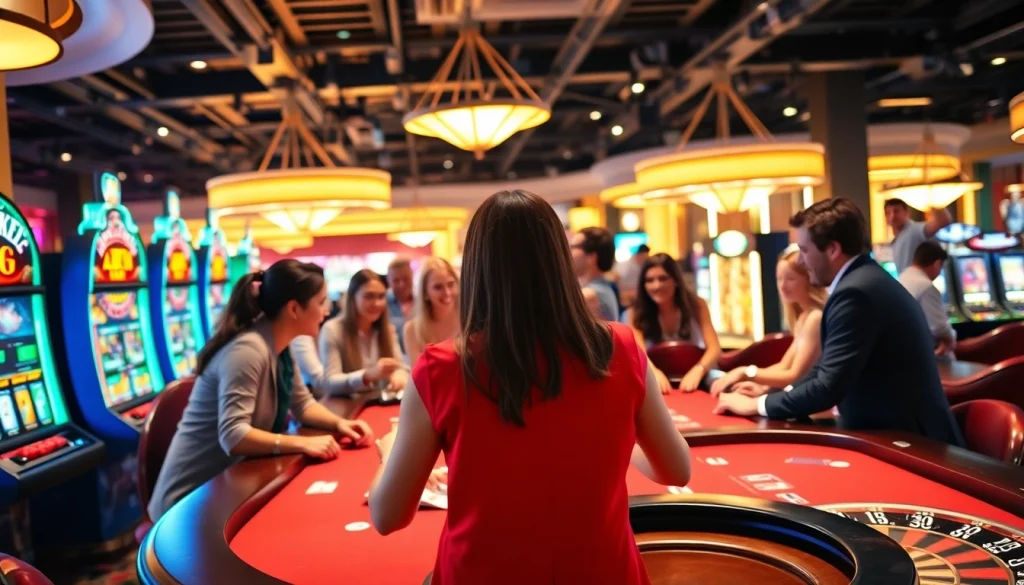 Discover the excitement at the best online casinos in California with people enjoying gaming activities.