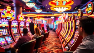 Menampilkan pengalaman bermain Istana777 dengan pemain yang terlibat dalam slot online yang berwarna-warni.