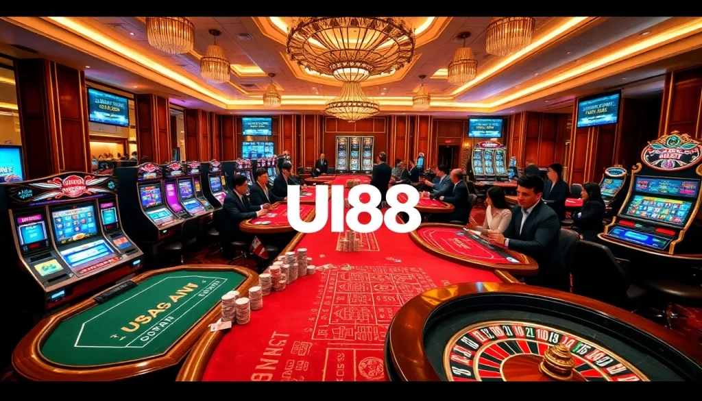 Experience the excitement of gambling at UU88 casino with vibrant table games and slot machines.