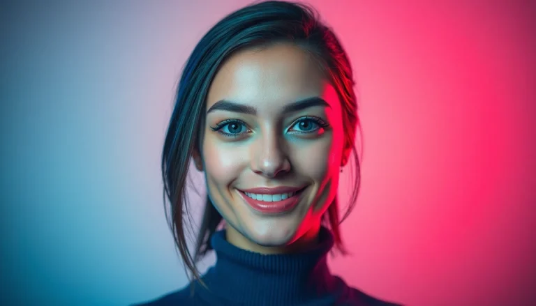 Stunning whatsapp profile photo featuring vibrant gradients and a friendly smile.