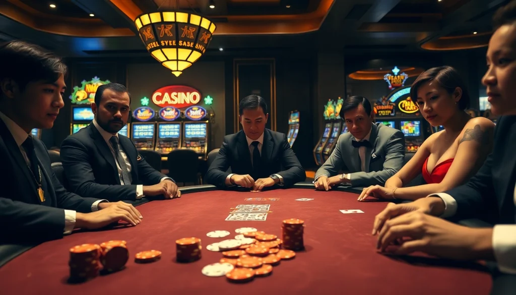 Experience high-stakes poker action at https://kkwin68.info/ with vibrant slot machines and elegant players.