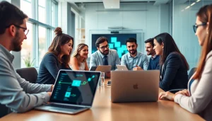 glownexis.com의 디지털 비즈니스 미팅을 하는 전문가 그룹의 모습