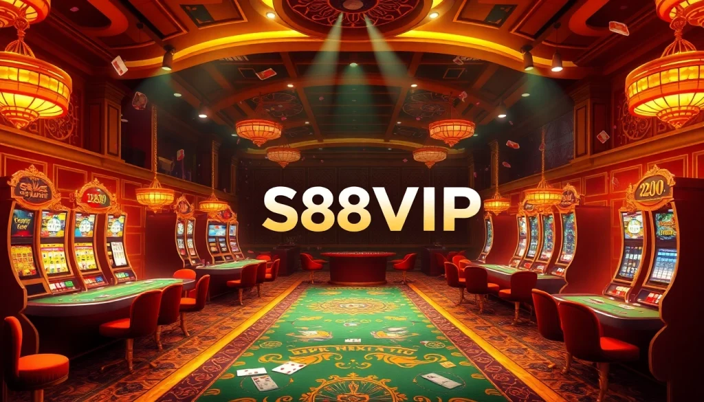 S88VIP offers an engaging gambling experience with luxurious casino tables and vibrant slot machines.