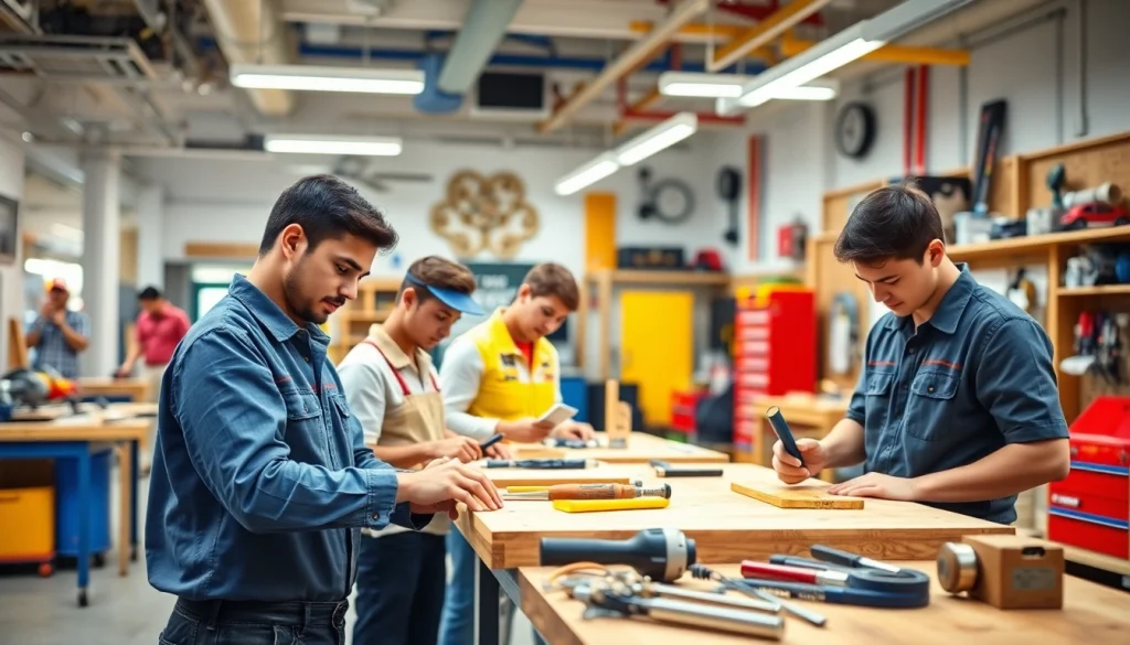 Students engaged in practical training at trade schools oahu, learning essential skills.