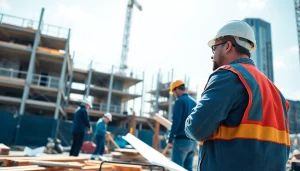 New Jersey General Contractor supervising a construction site with engaged workers and equipment.