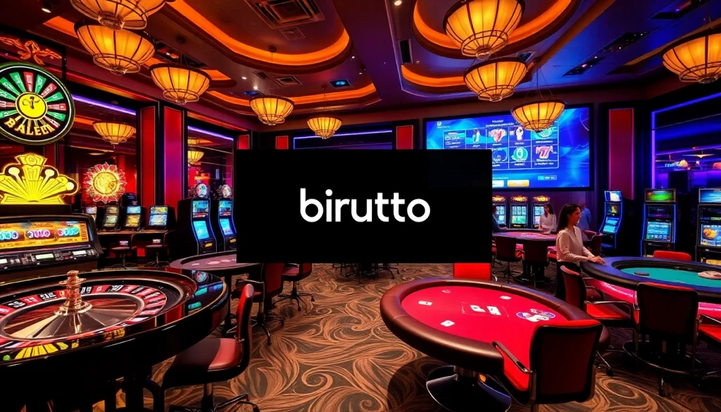 Experience the excitement of birutoto with vibrant casino tables and thrilling slot machines.