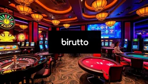 Experience the excitement of birutoto with vibrant casino tables and thrilling slot machines.