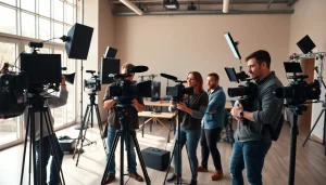 Videographers capturing dynamic footage at a Video Production Company Phoenix studio.