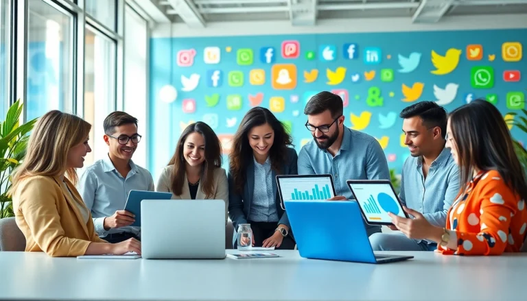 Boost social media presence at https://boost-social-media.com with a dynamic marketing team in action.