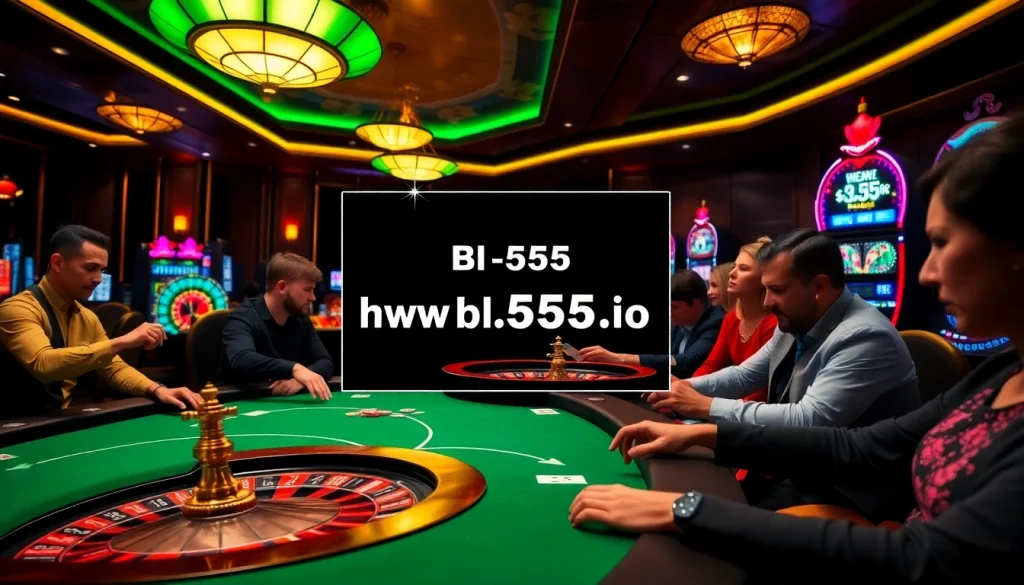 Players strategize at casino tables while engaging with https://bl-555.io/ for online gambling excitement.