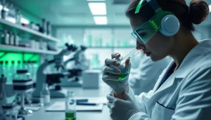 WIN55 cannabinoid research in a professional lab setting with a focused researcher.